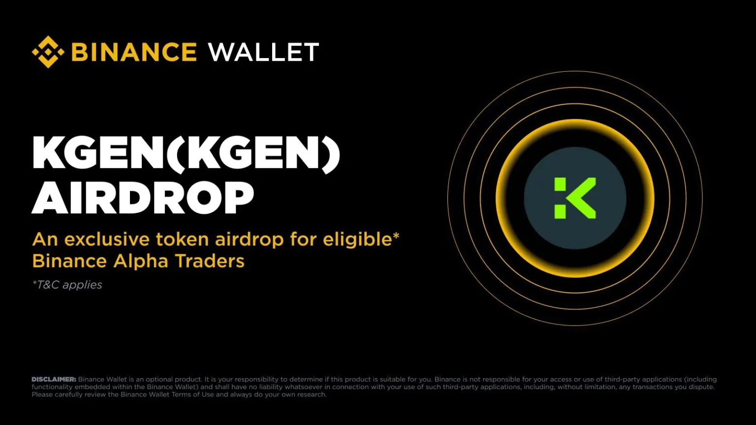 Binance wallet distributes additional 54 2 tokens from kgen airdrop - Bpay News