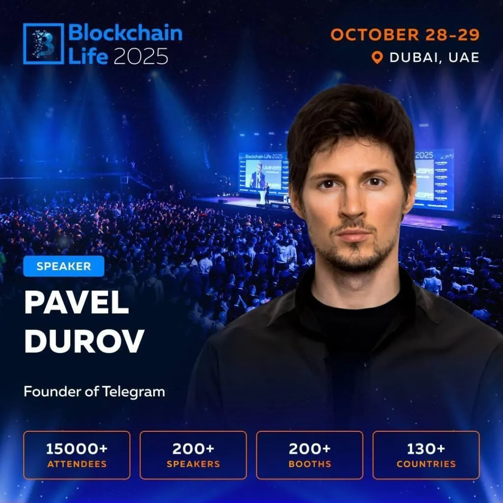 Pavel Durov to Speak Live at Blockchain Life 2025 — Dubai’s Most Anticipated Crypto Event