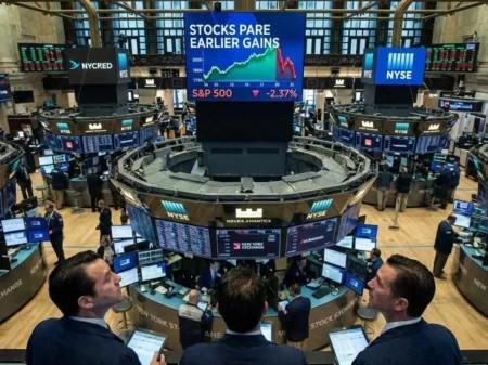 Major U.S. stock indexes remain higher but are off their…