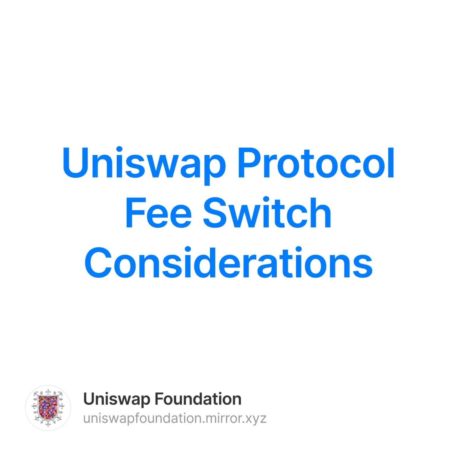 Uniswap Team Proposes Activation of Protocol Fee Switch