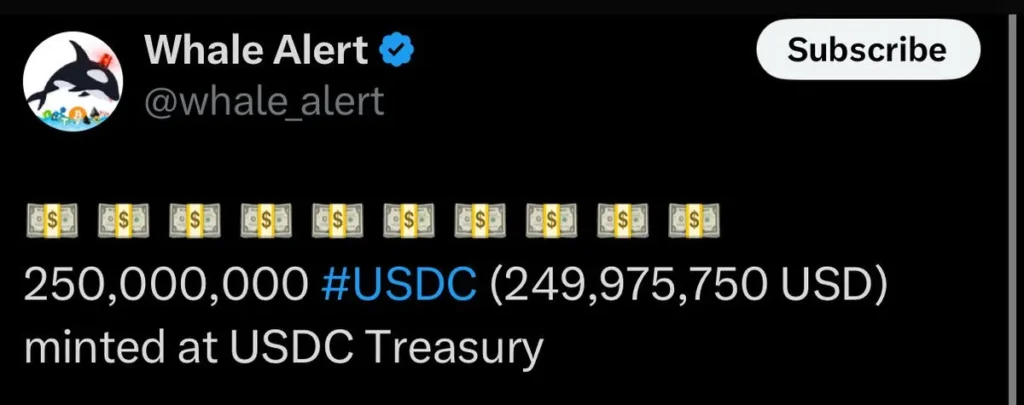 Usdc treasury mints million usdc on solana blockchain - Bpay News