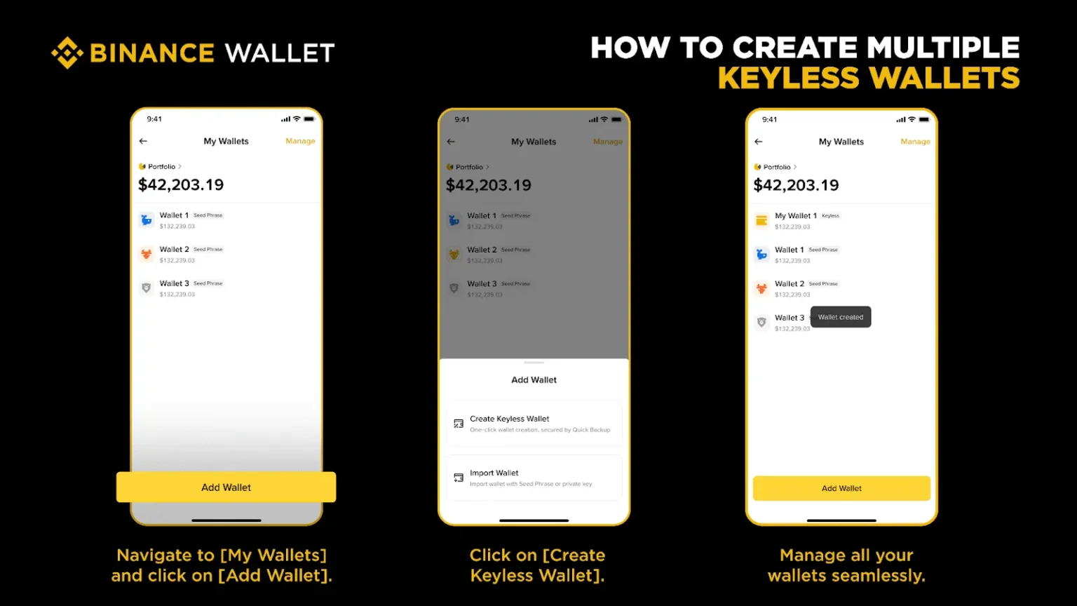 Binance Wallet Keyless Feature: Manage Multiple Wallets Easily Binance Wallet Keyless Feature: Manage Multiple Wallets Easily
