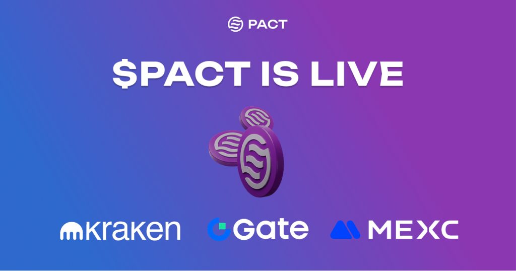 PACT Launches Trading on Kraken, MEXC, Gate (Return Only)